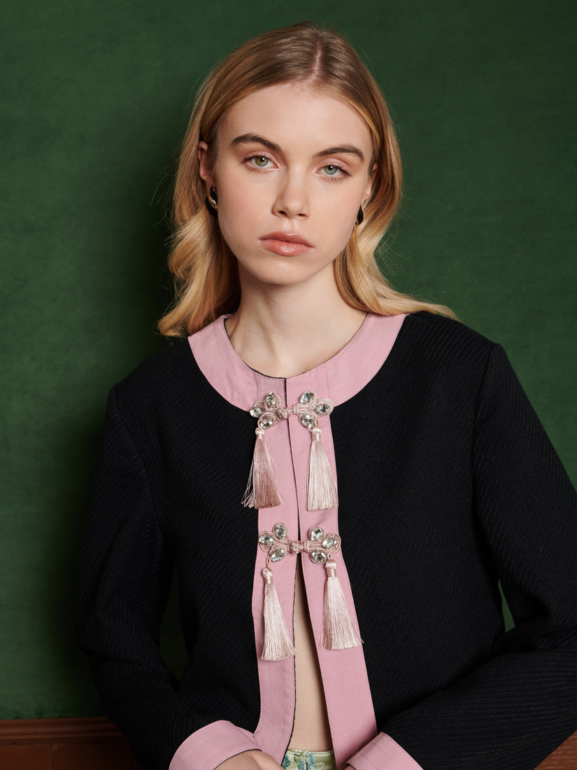 Onyx tassel jacket
