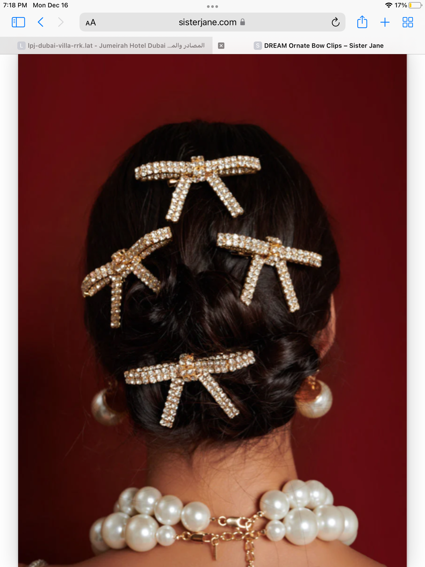 Ornate bow clips