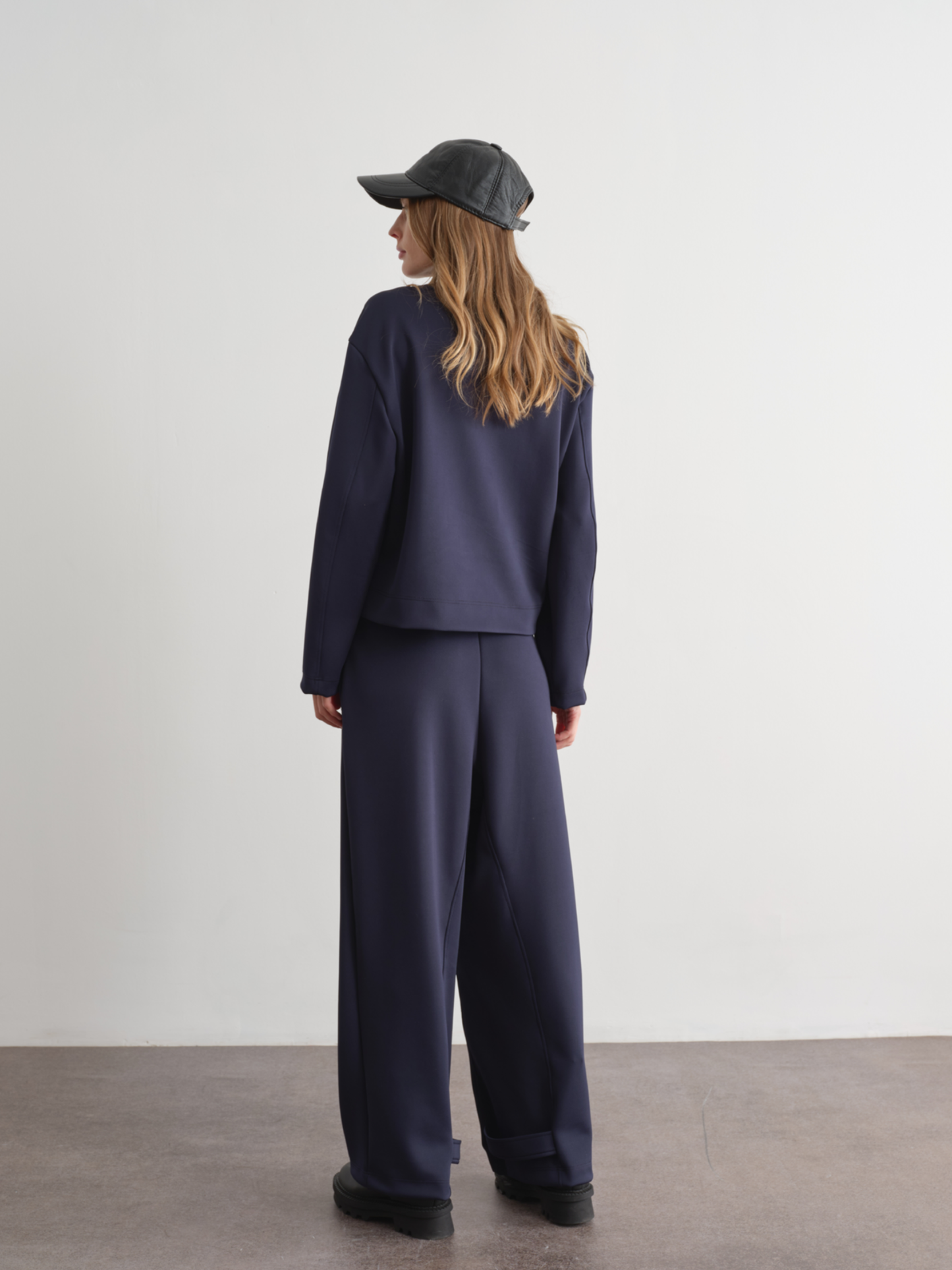 The navy button sweater