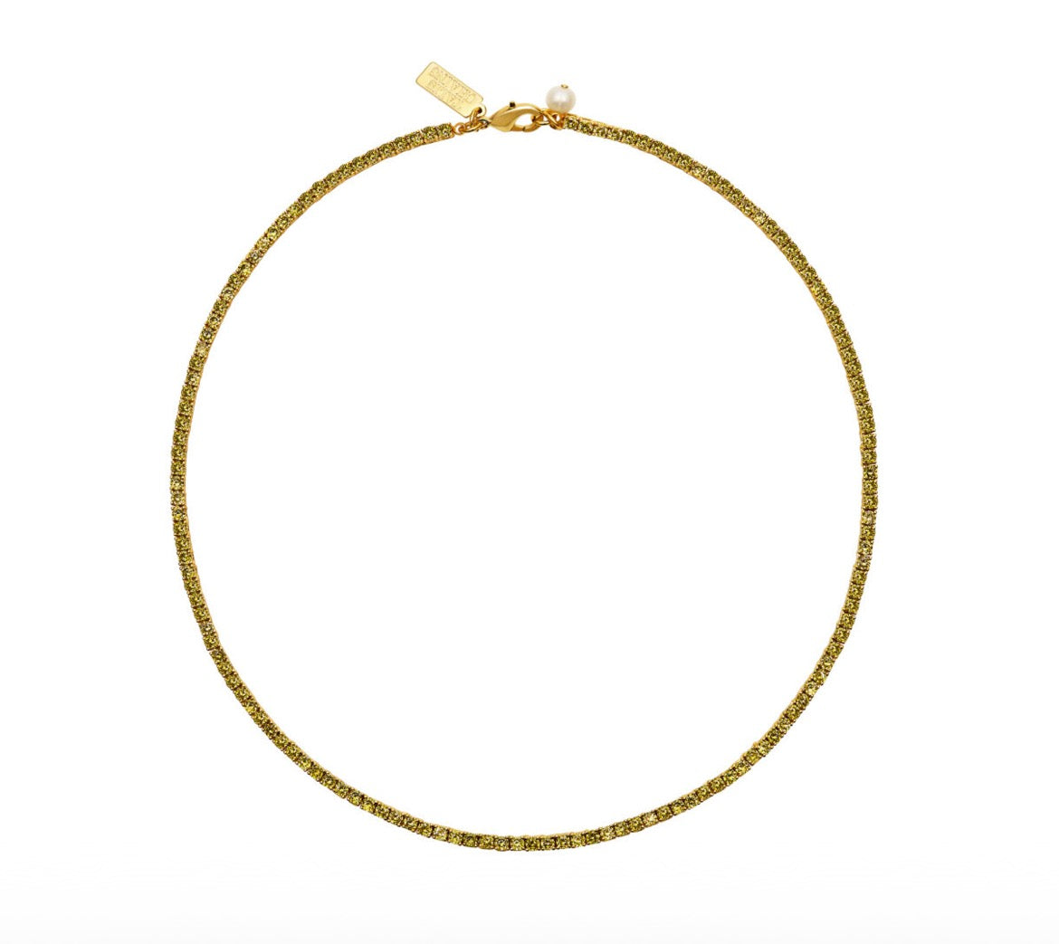 Olive green tennis choker