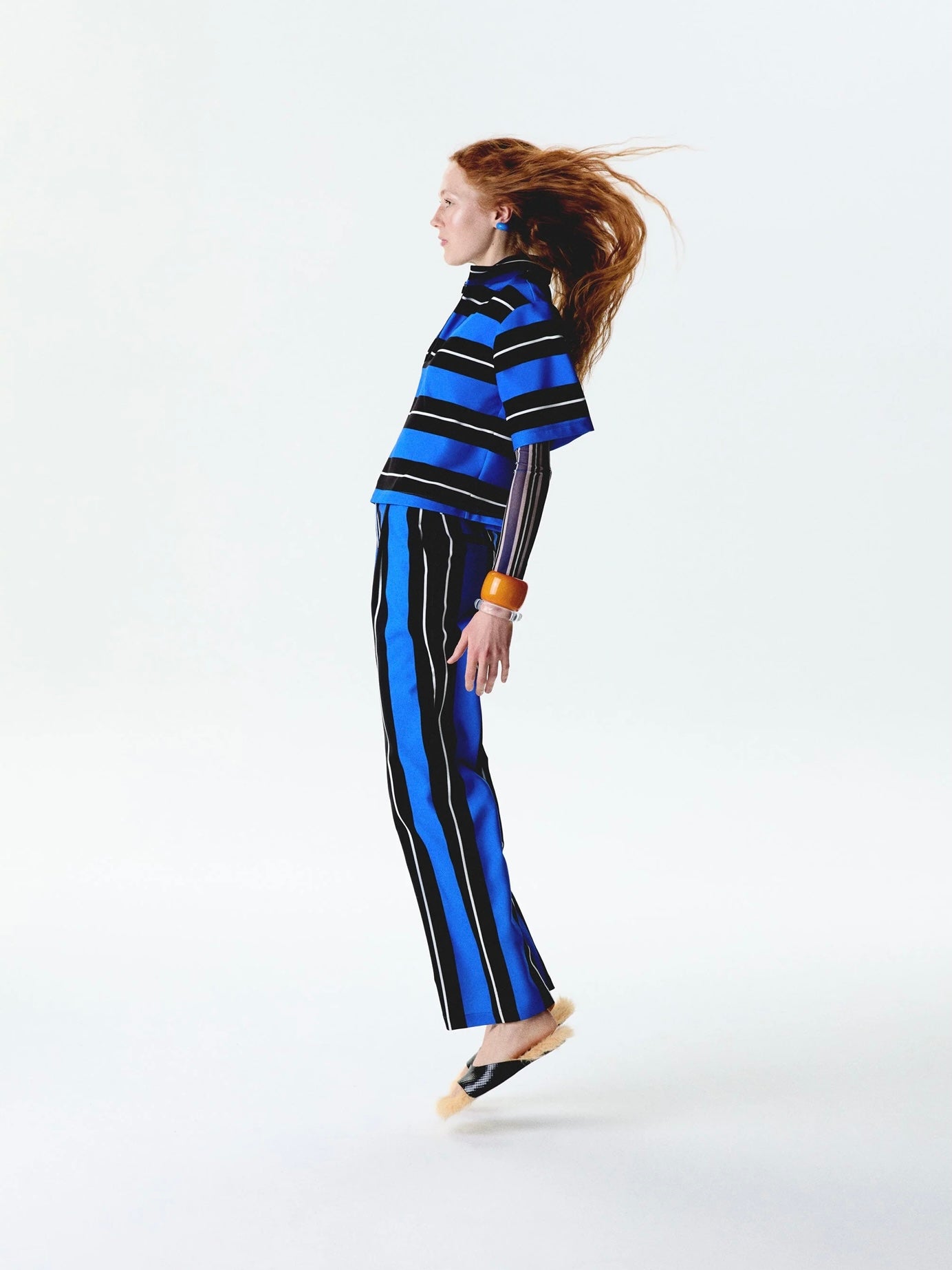 Striped pants in blue