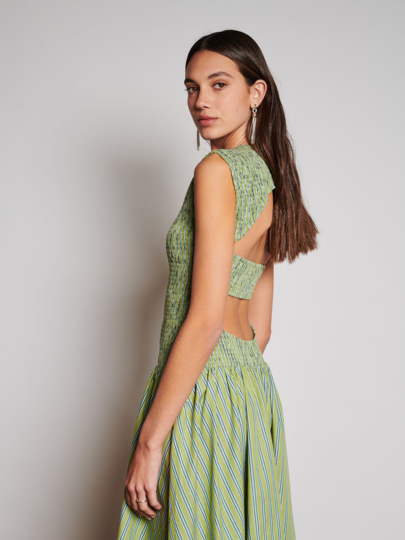 Josephine striped midi dress