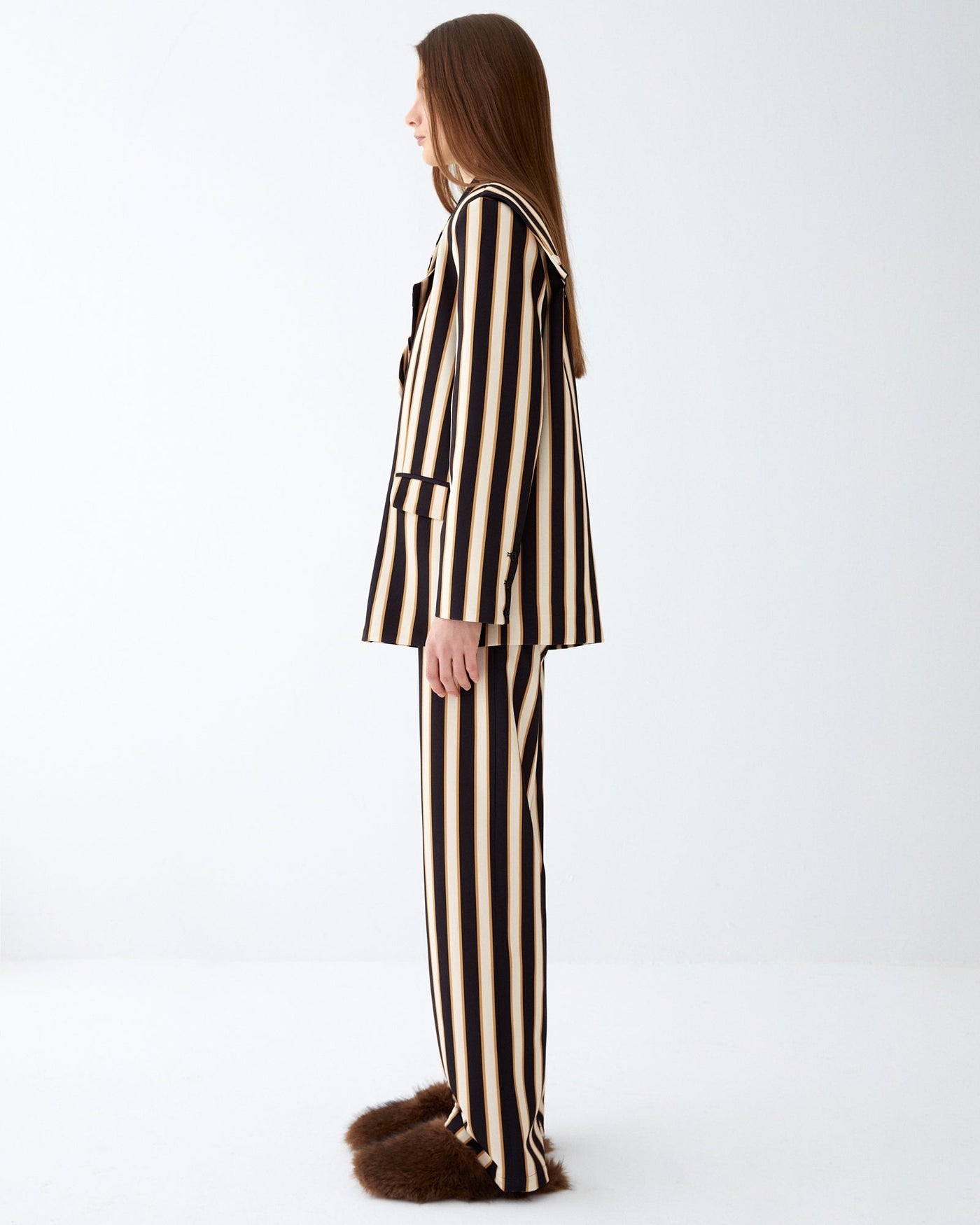 Brown striped blazer
