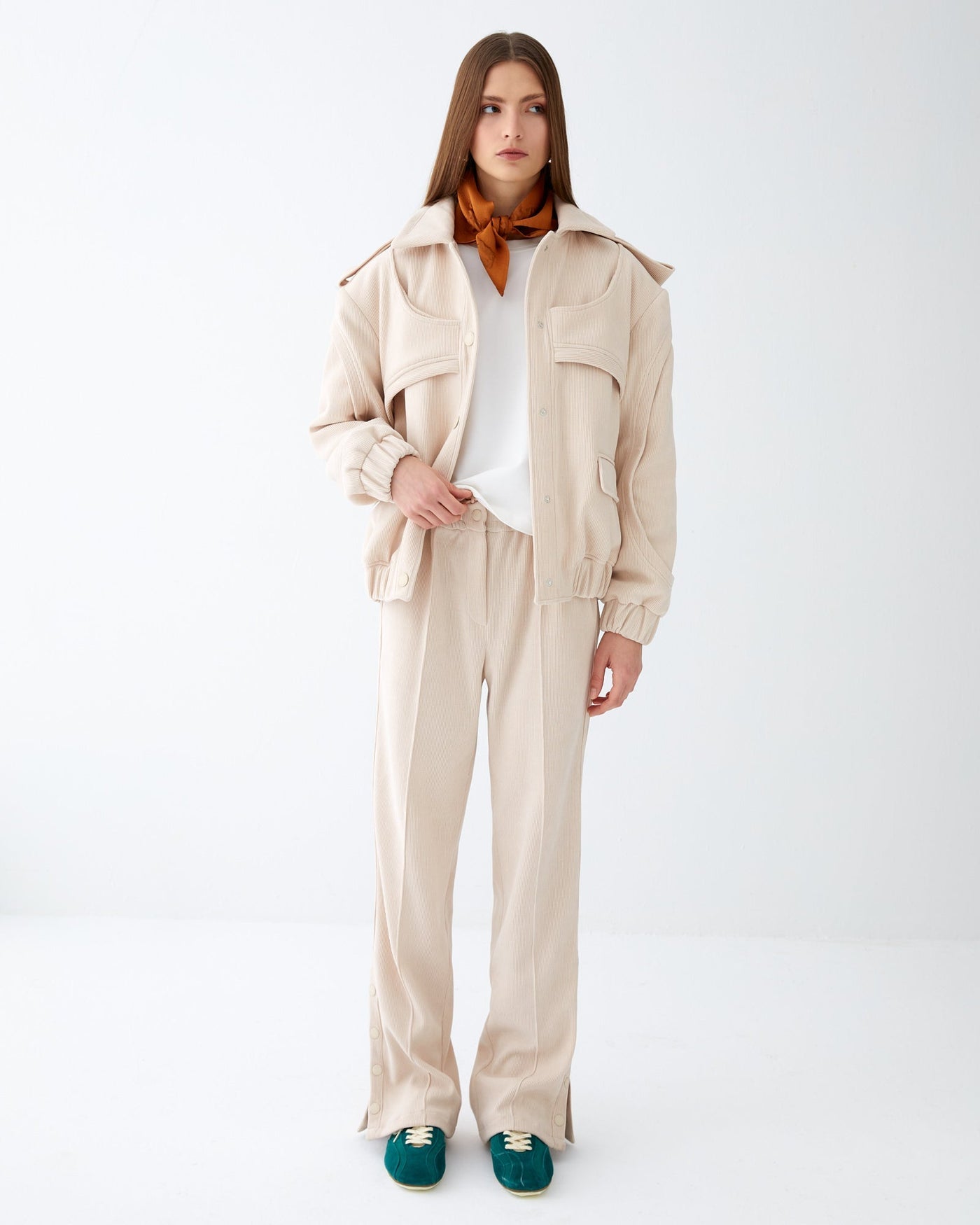 Soft cream sweat pants