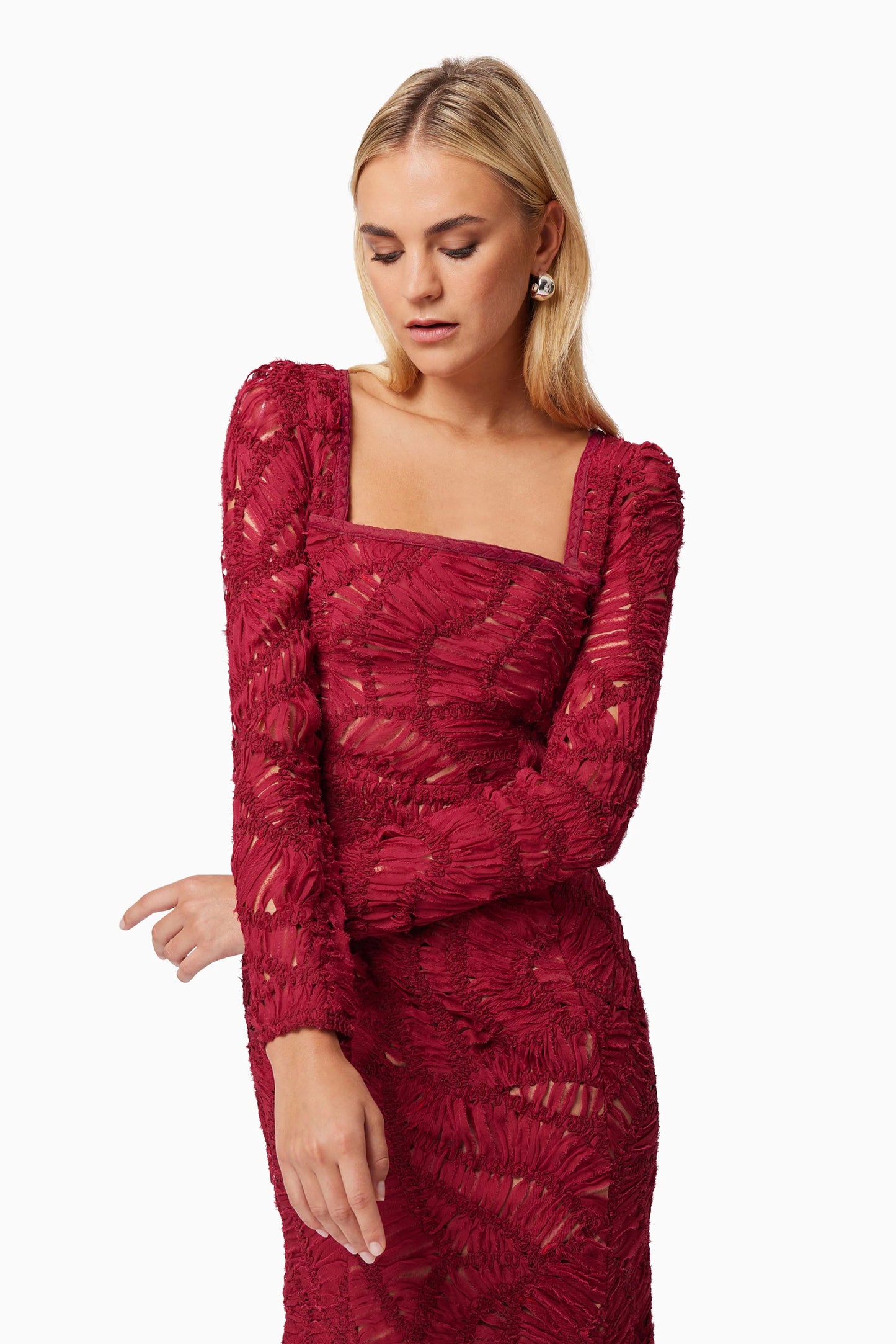 Addison midi dress in wine
