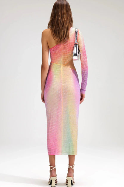 The rainbow rhinestone dress