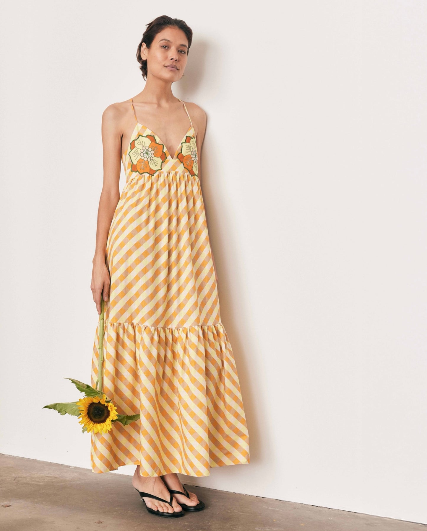 Gingham slip dress