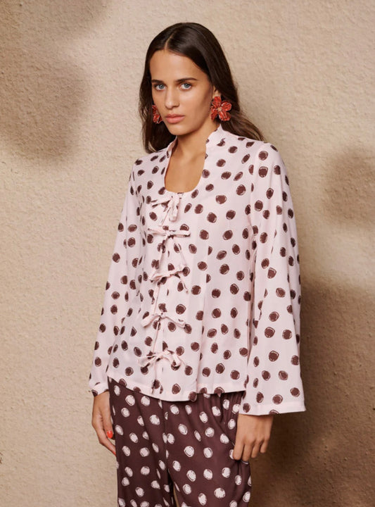 Illume Spot Pyjama Tie Top