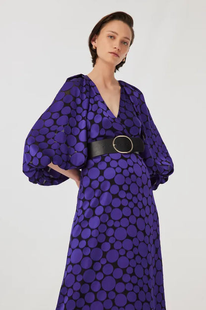 The purple cape dress