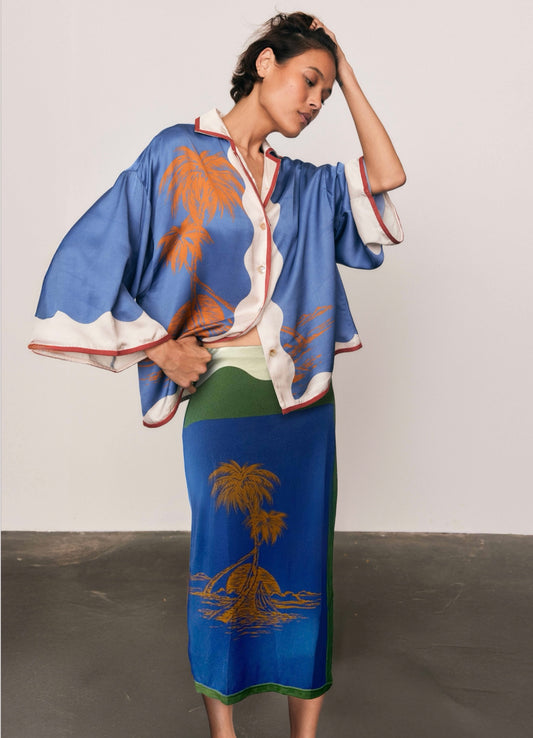 Kuai midi slip skirt