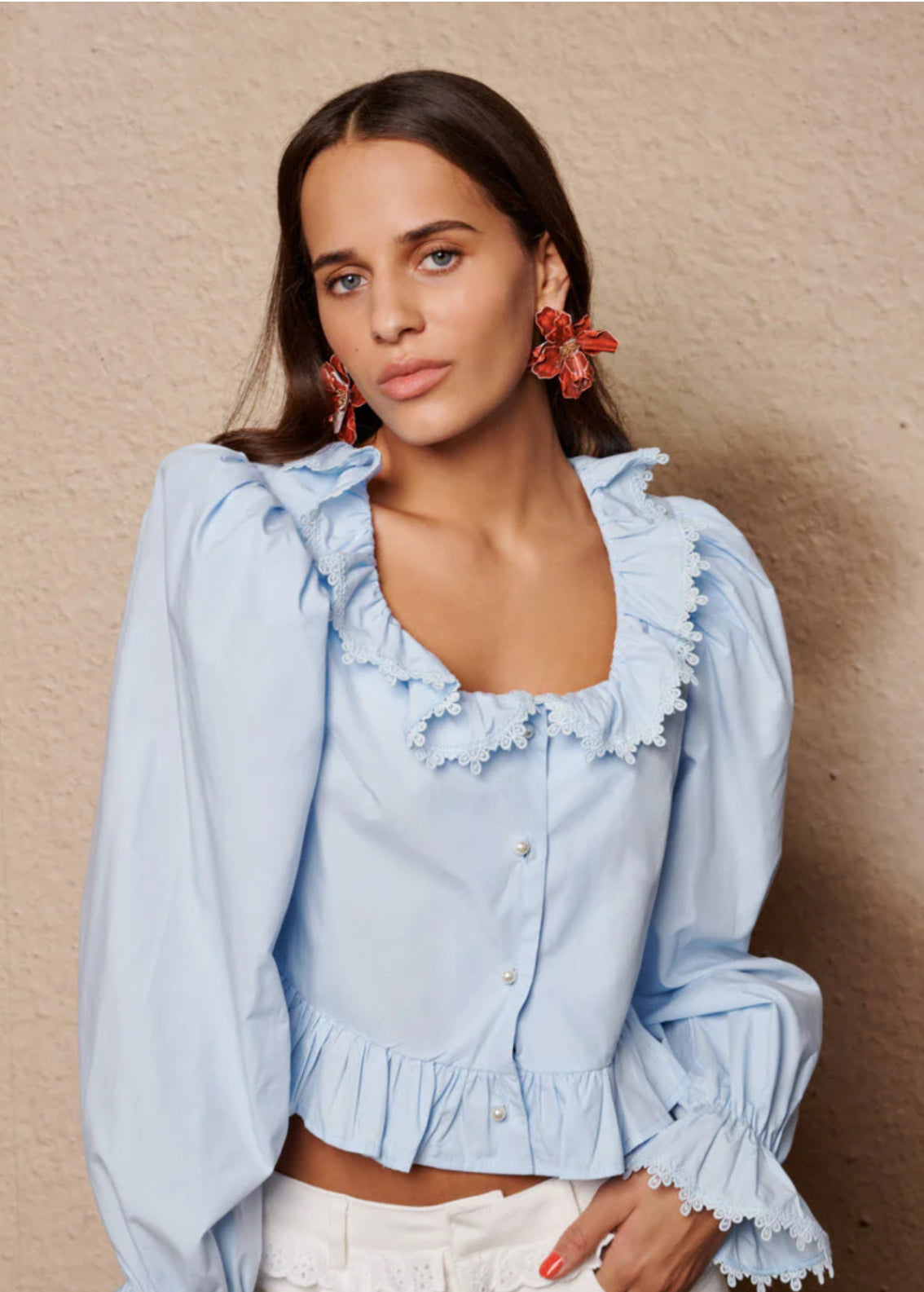 Veil ruffle top