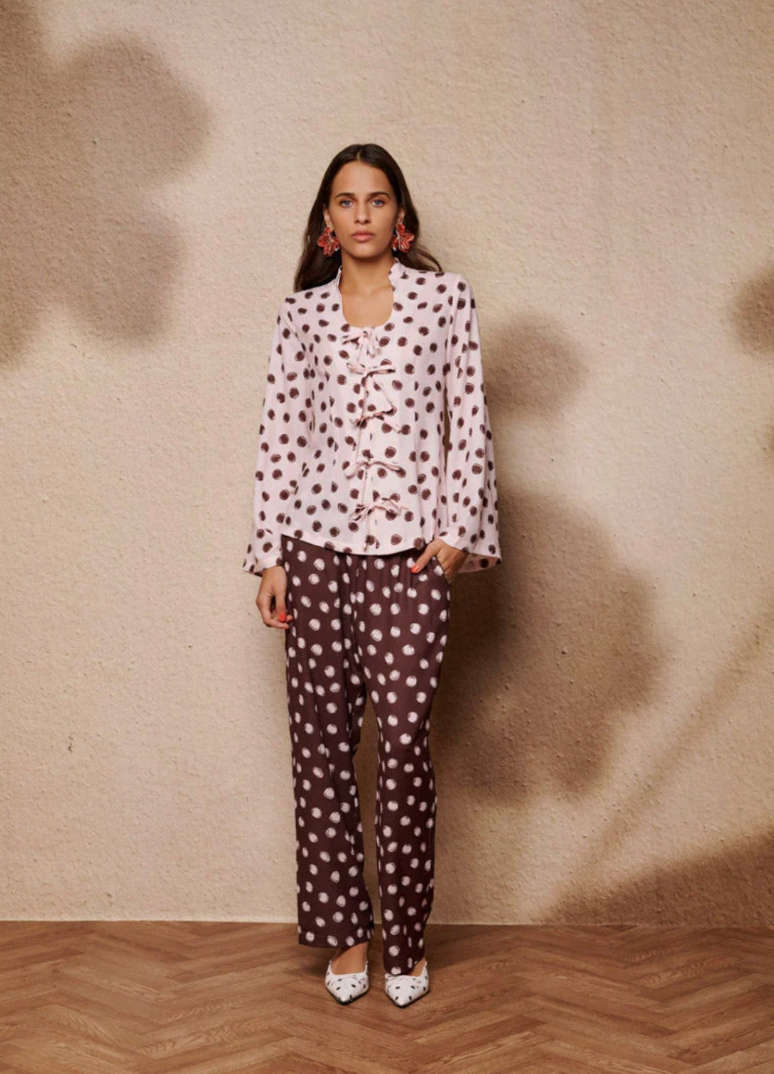 Illume Spot Pyjama Tie Top