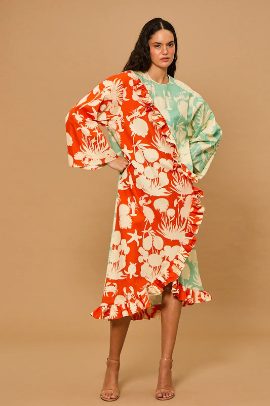 Tide Split Ruffle Maxi Dress