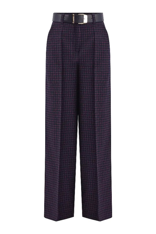 The navy bougainvillea wide pants