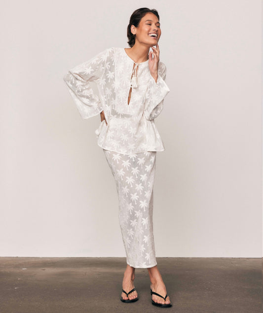 Cotton lace swing top