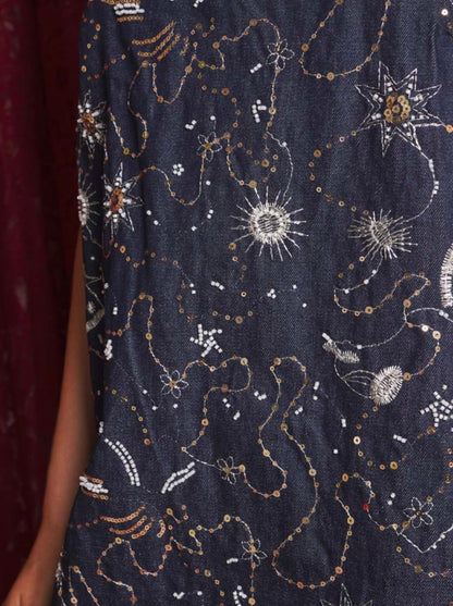 Zodiac denim mini dress