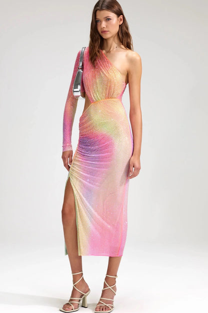 The rainbow rhinestone dress