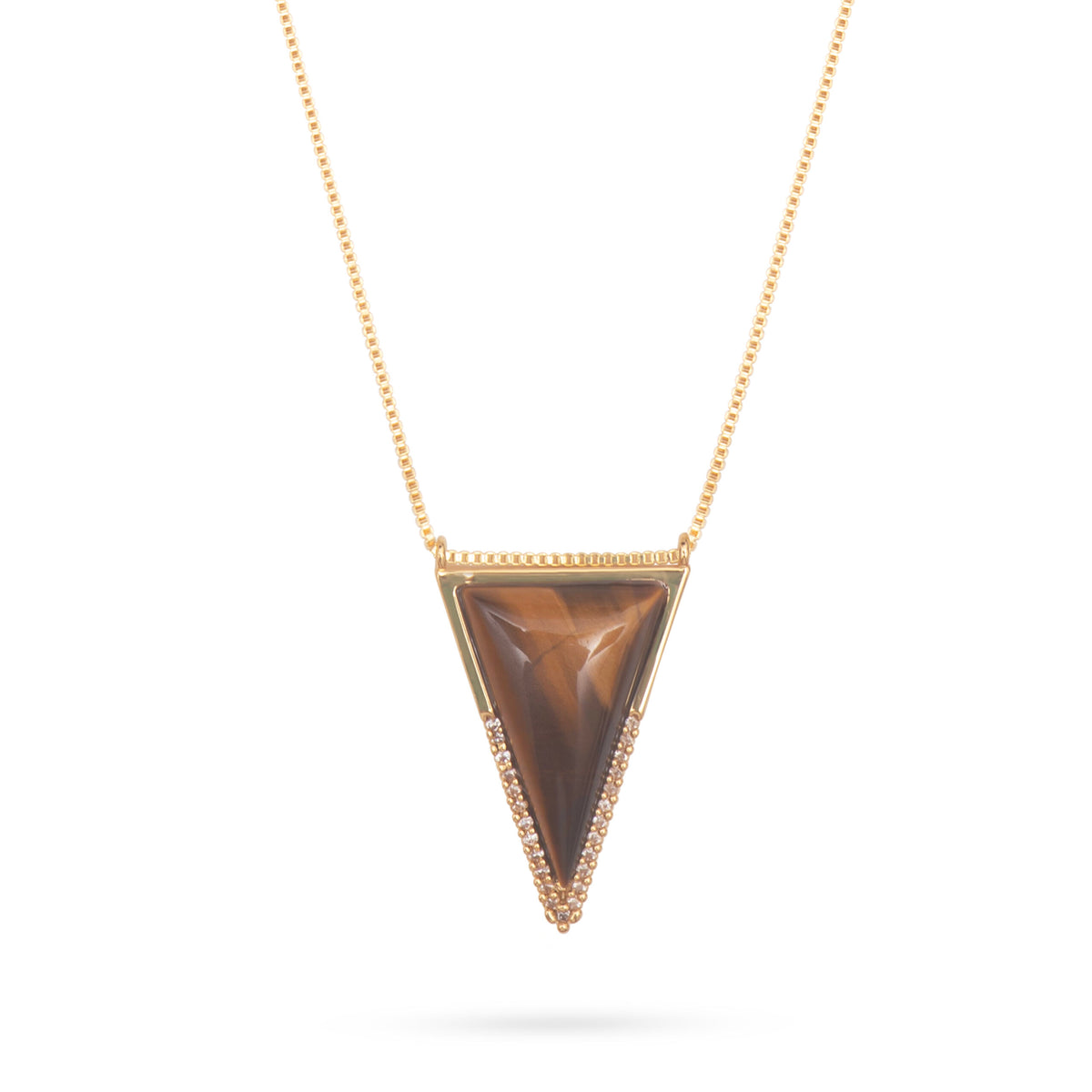 Tiger’s eye triangle pendant