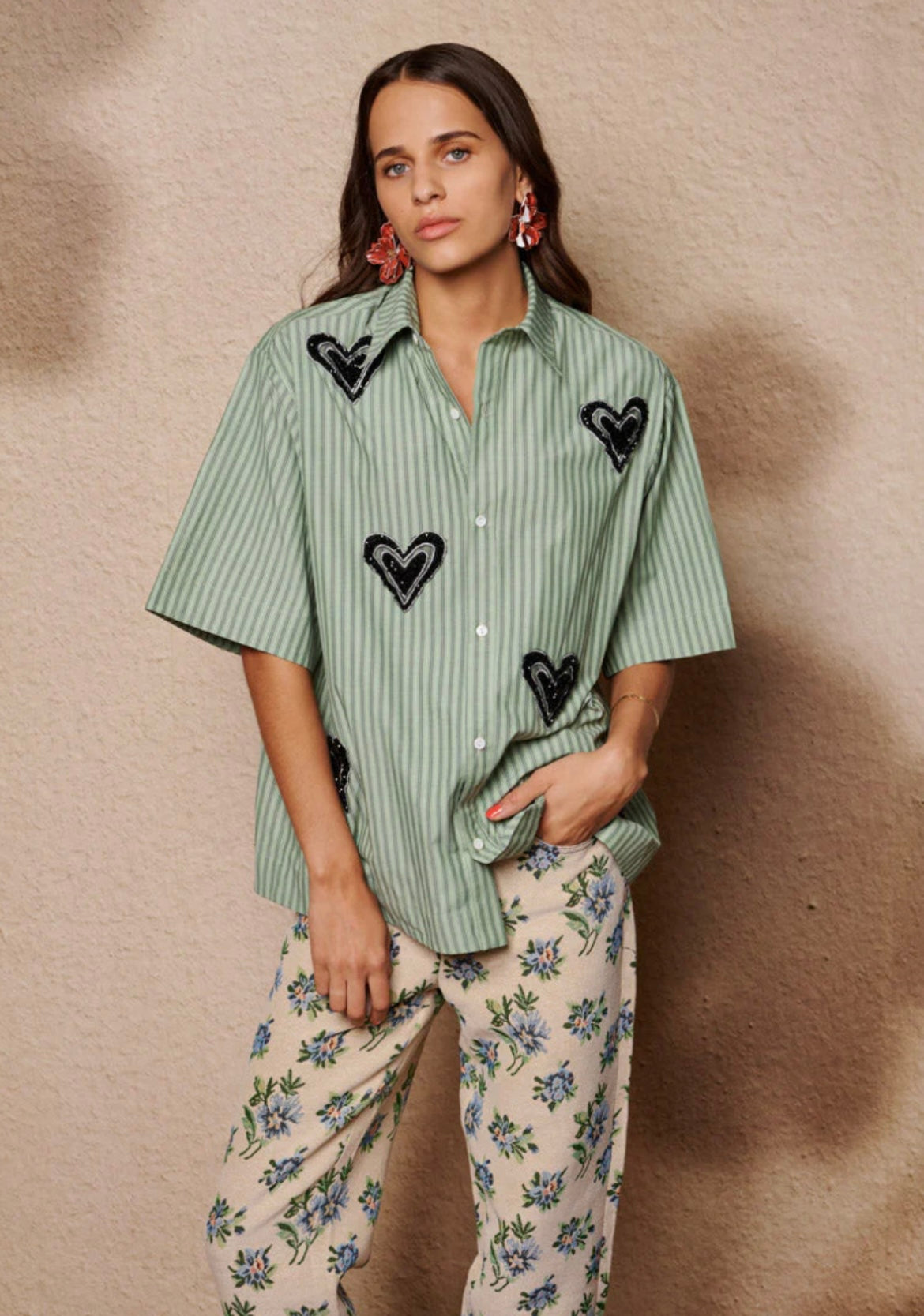 Maris Heart Embellished Boxy Shirt
