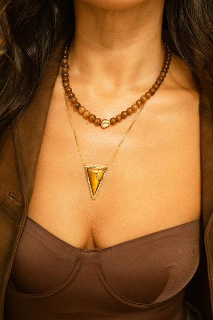 Tiger’s eye triangle pendant