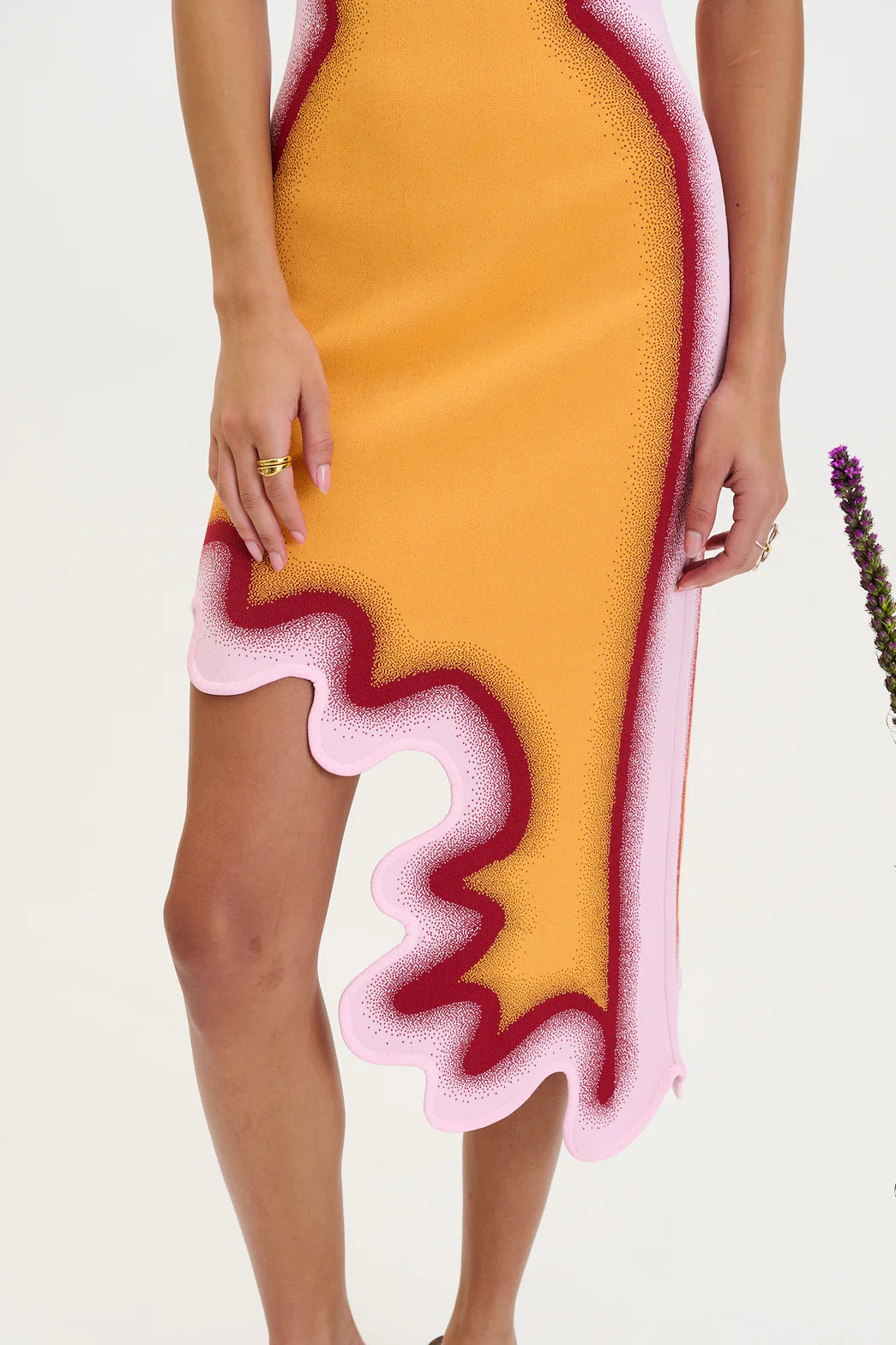 ASTER REVERSIBLE WAVY ASYMMETRIC DRESS