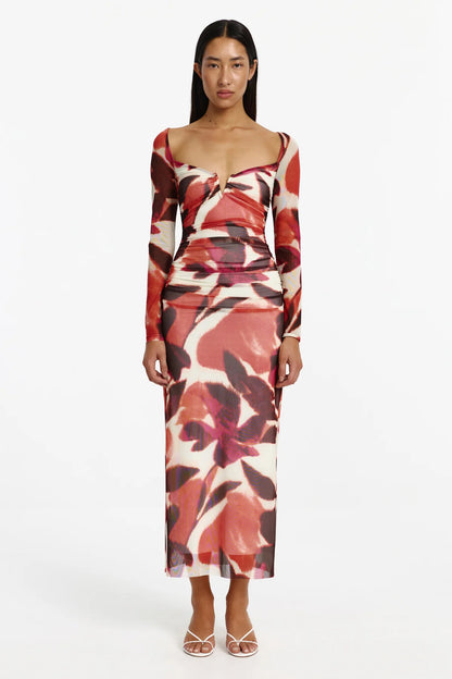 Hettie long sleeve midi dress