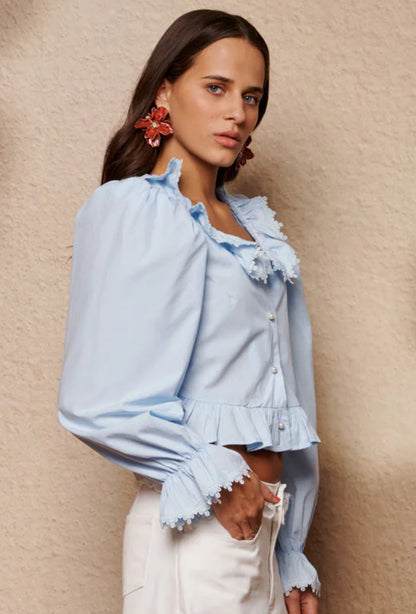 Veil ruffle top
