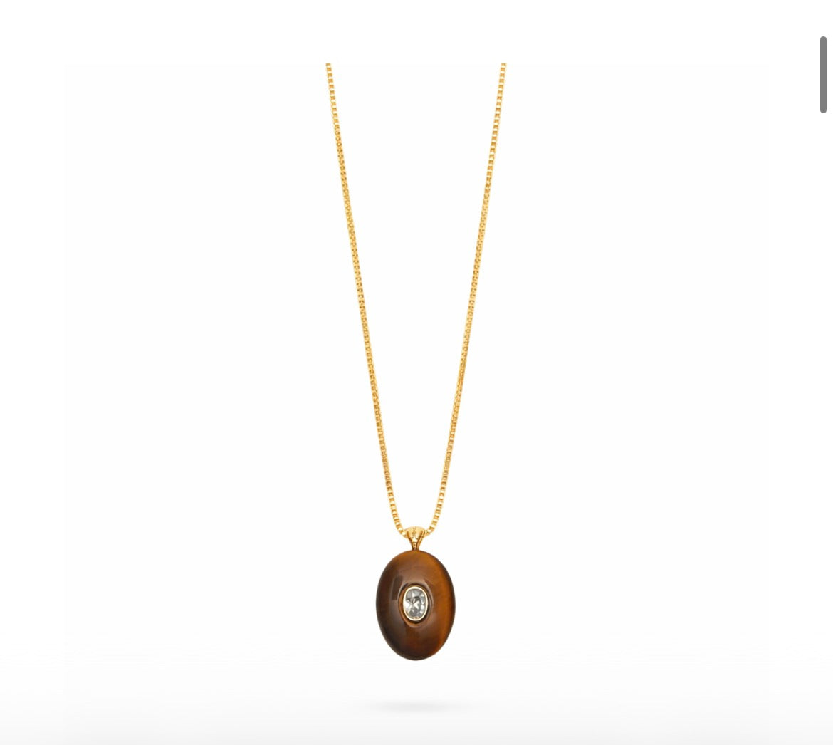 Oval Pendant Necklace- Tiger’s Eye