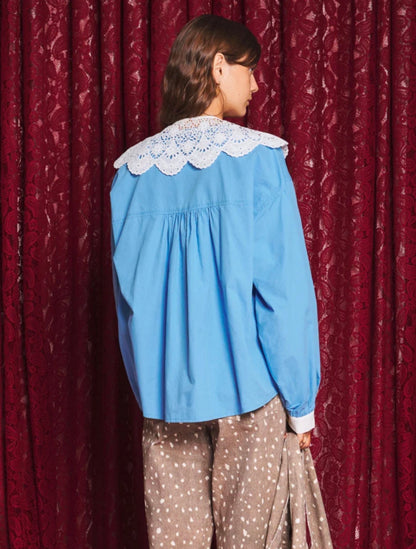 Azurite collar blouse