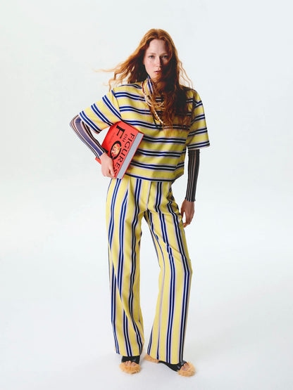 Striped pants in yellow
