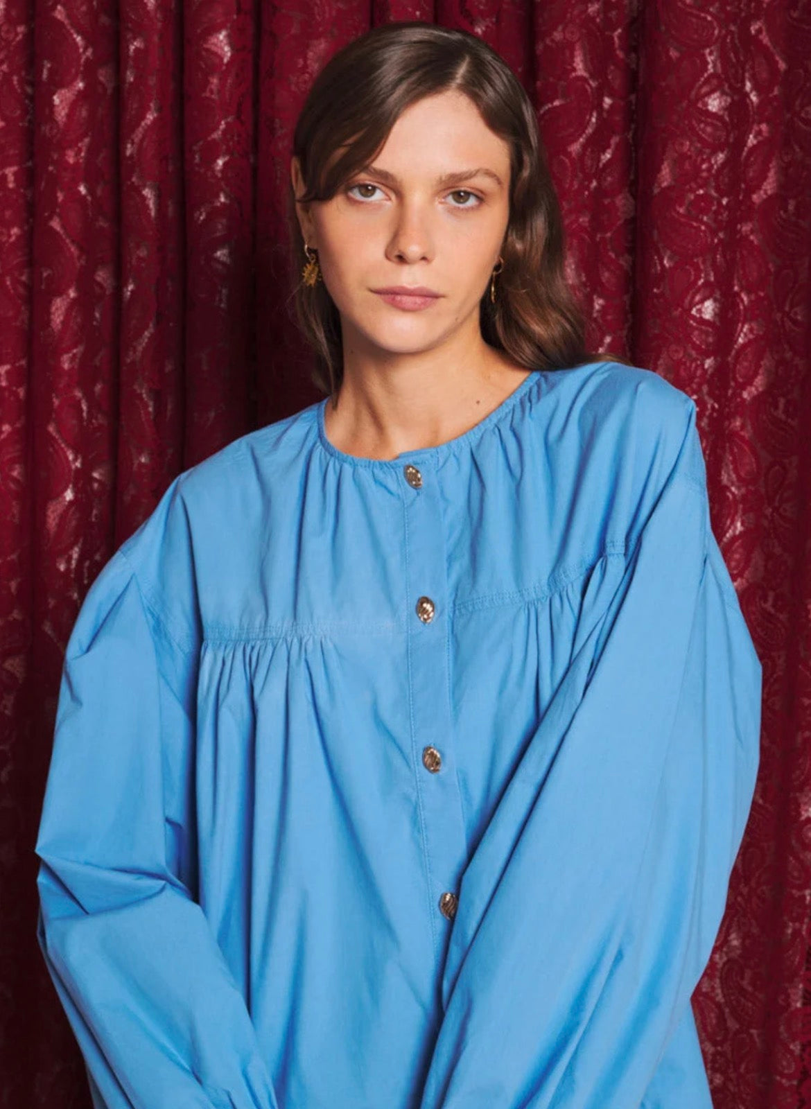 Azurite collar blouse