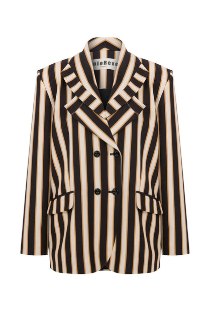 Brown striped blazer