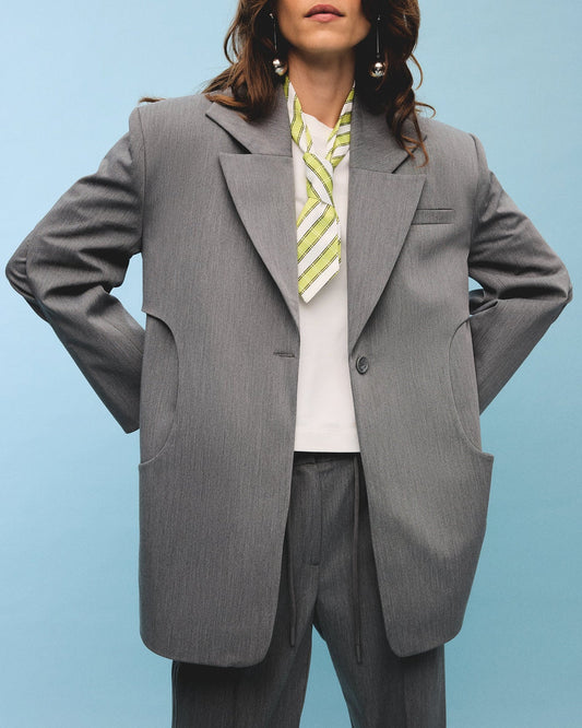 Grey hole blazer