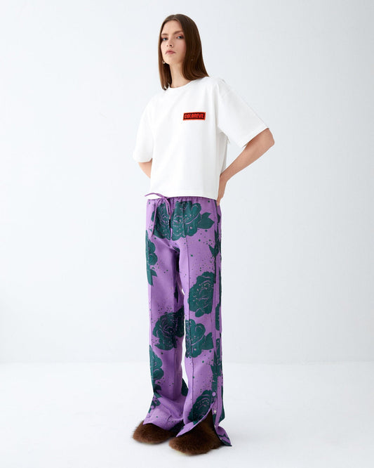 Floral sweat pants