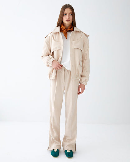 Soft cream sweat pants