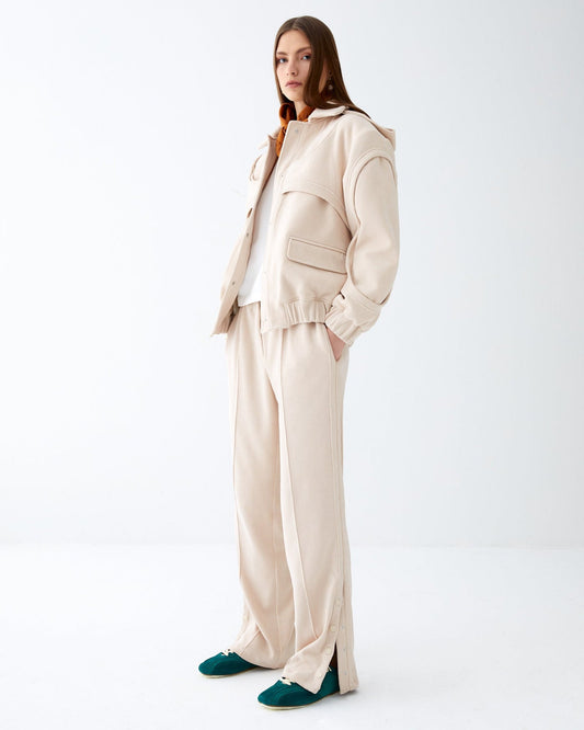 Soft cream sweat pants