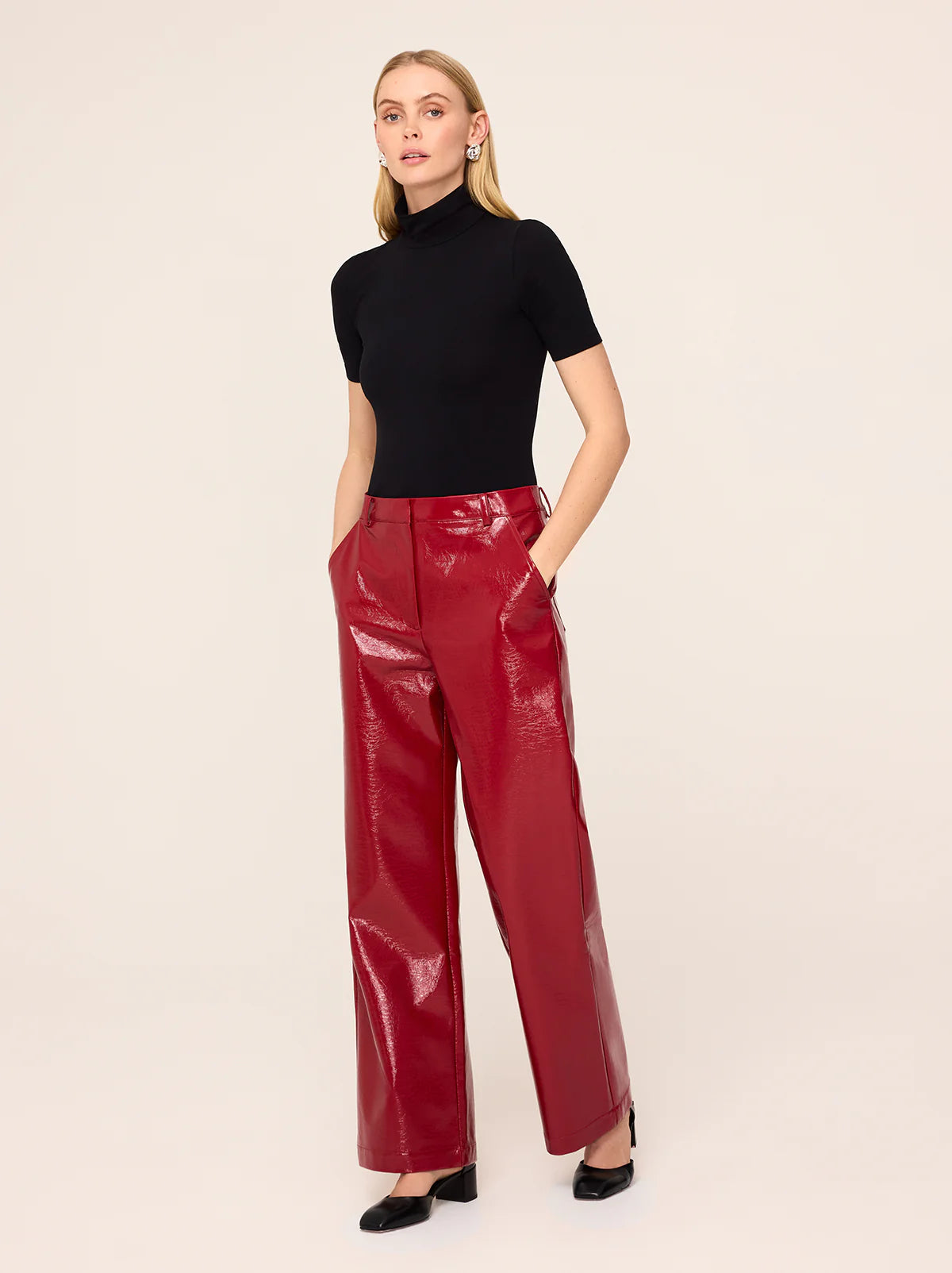 Lucienne Red Vinyl Trousers