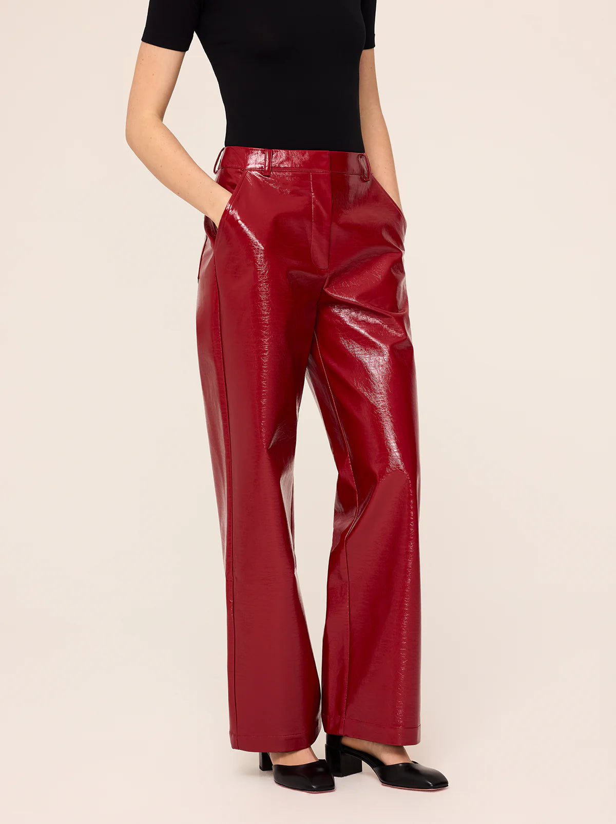 Lucienne Red Vinyl Trousers