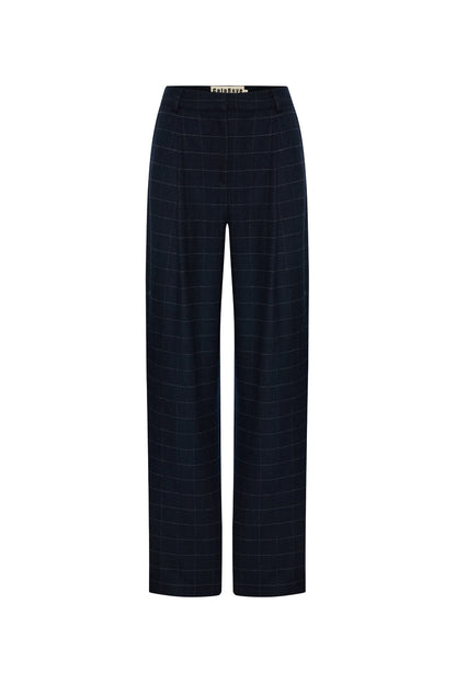 Carrot pants in blue check