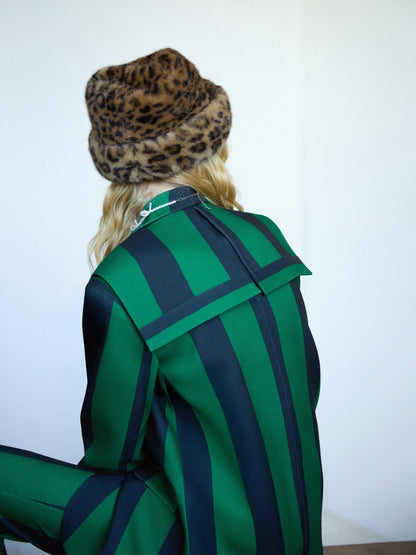 Green striped blazer