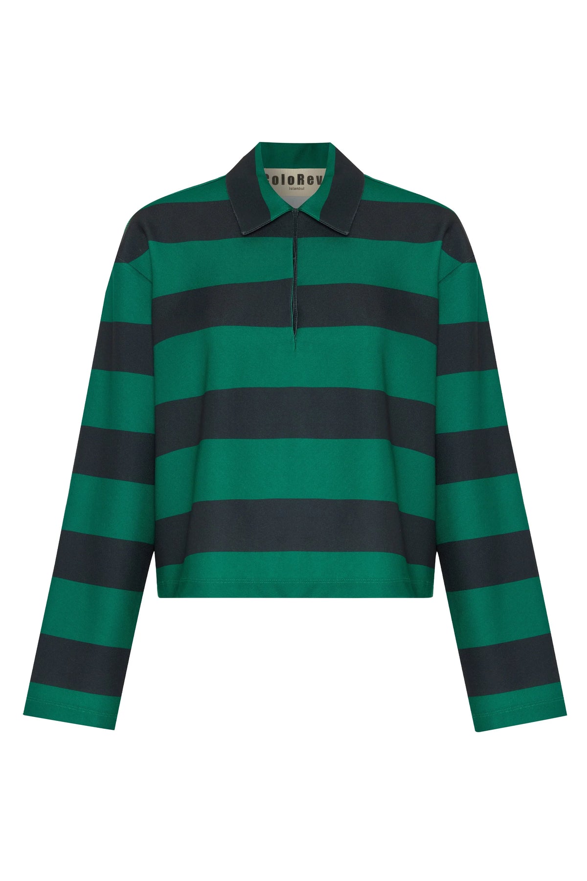 Green striped polo