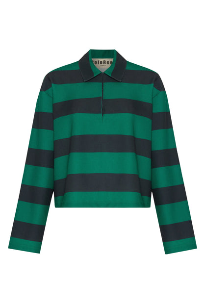 Green striped polo