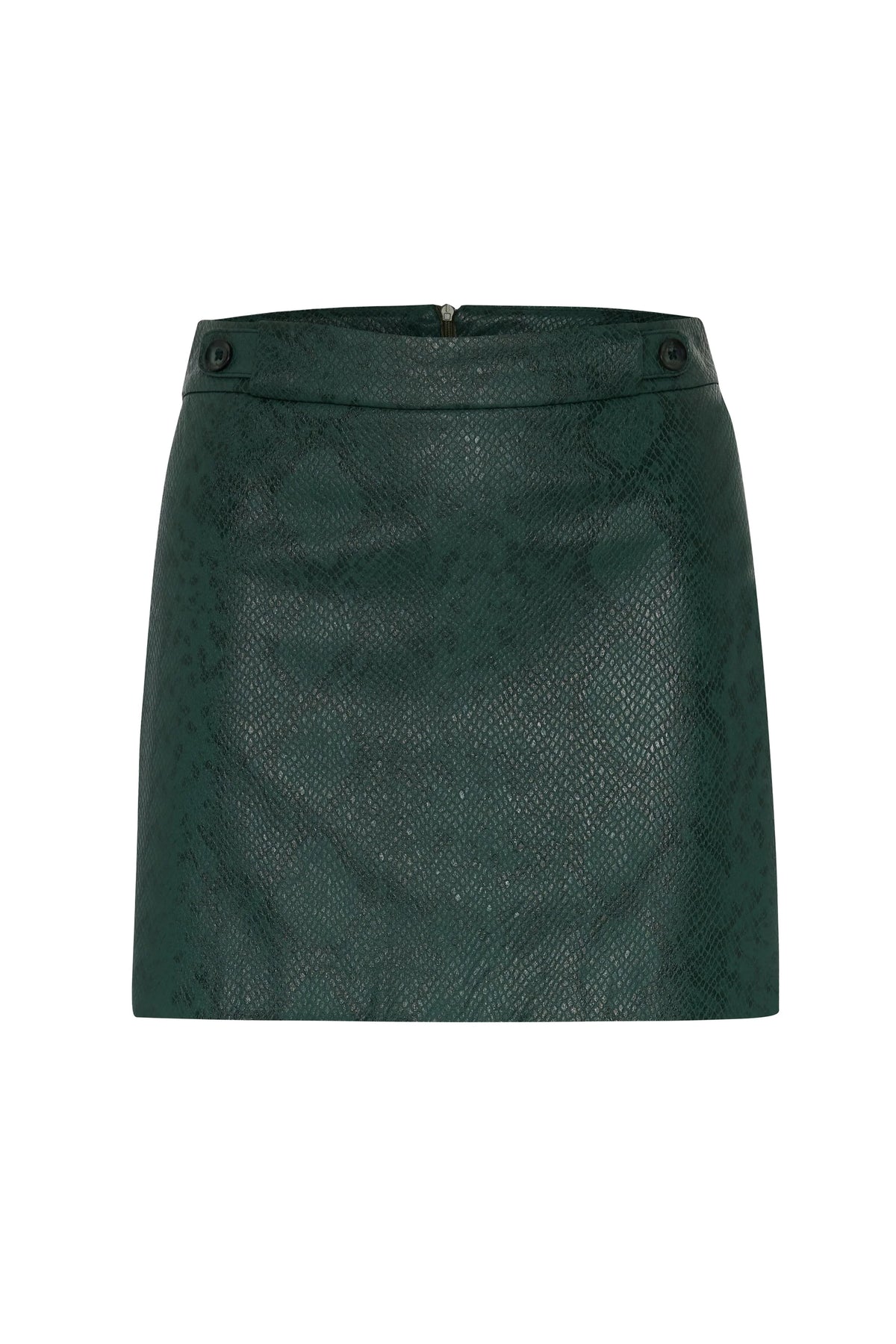 Green leather skirt