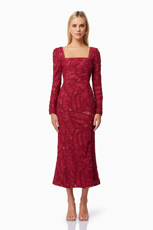 Addison midi dress in wine