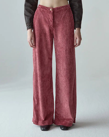 Flaired velvet trousers