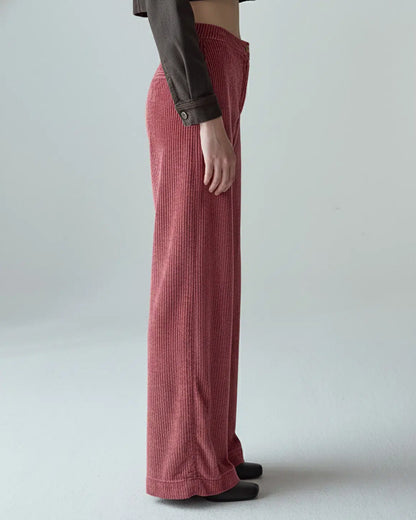 Flaired velvet trousers